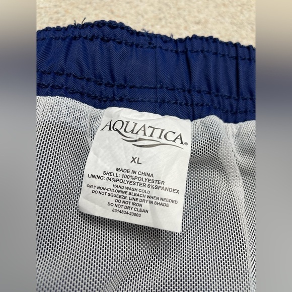 NWT Aquatica Blue Youth Swim Trunks Elastic Waist Pockets Youth XL - Picture 6 of 10